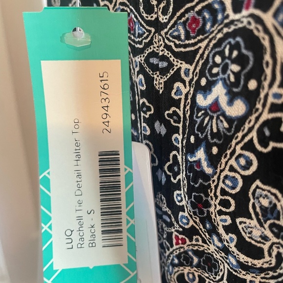 LUQ Black Design Rayon Tank top from Stitch Fix Size S - Picture 6 of 6